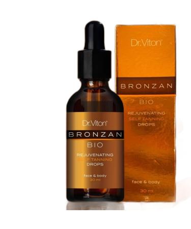 BRONZAN BIO Self-Tanning Drops 1.01 Fl. Oz. (30 ml) Sunless Serum for Face and Body Easiest Way to Achieve the Natural Bronze Glow without Sun