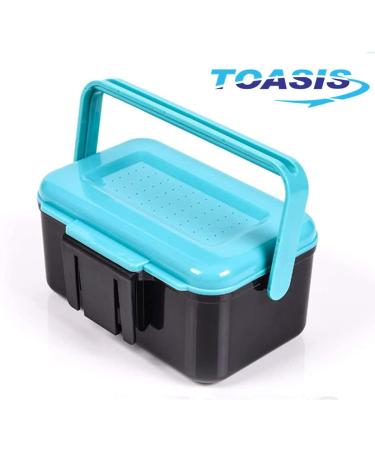 Toasis Fishing Live Bait Box Worm Storage Container Plastic Case with Tweezer Blue-2pcs - Convenient Fishing Bait Organizer - Buy Online on SooperMarket.com