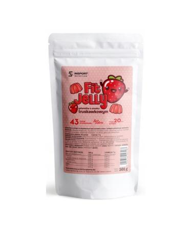 Insport Nutrition - Fit Jelly - Jelly Dessert - Sugar -free jelly - low -calorie - no fat and no carbohydrates - high protein content - powder - strawberry flavor - 301g strawberry 35 g (1 Pack)