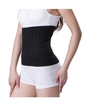 Unisex Medical Abdominal Binder Thermal Cashmere Knit Warmer Kidney Stomach Lumbar Support Brace Back Slim Waist Belt Postpartum Belly Band for Healing Pain Relief Postpartum Recovery Belly Waist M for waist girth 57-90CM #Thicken Black