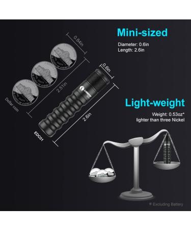 LUMINTOP EDC01 Keychain Flashlight - 200 Lumens, Pocket Size, 36 Hours Long Lasting, IPX8 Waterproof - Black - Buy Online on SooperMarket.com