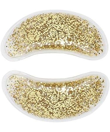 Hot Cold Therapy Eye Gel Bag - Reduce Dark Circles & Swelling | Reusable Cooling Mask | Glitter Golden Design - Buy Online on SooperMarket.com