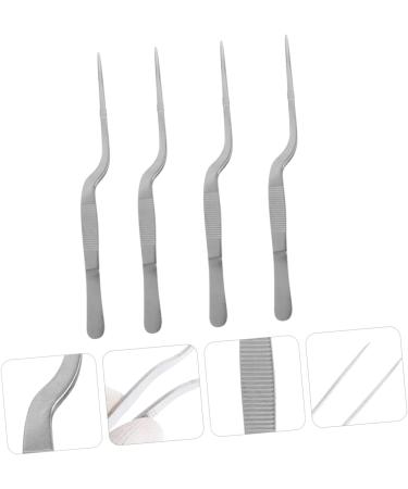 12 Pcs Stainless Steel Tweezers Cleaning Tools Set - Ceramic Plant & Cloud Clamp, Earwax Cleaning Tool Kit - Silver Detergent Ear - 16X1.5X1.3CMx3pcs - Buy Online on SooperMarket.com