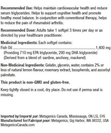 Metagenics OmegaGenics EPA-DHA 1000 - Lemon Flavor - 120 Softgels - Buy Online on SooperMarket.com