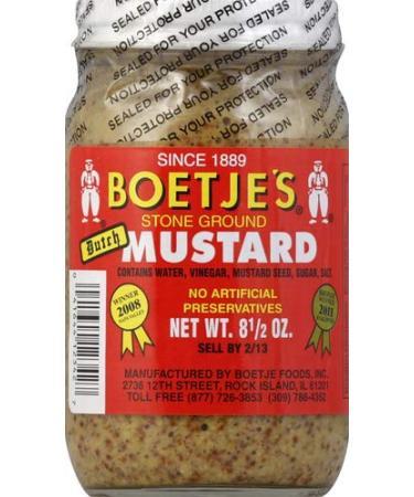 Boetje Foods Inc. Mustard, Dutch, 8.50 Ounce (Pack of 6)