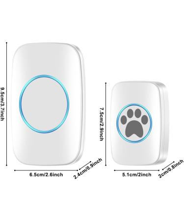 Wireless Touch Cat & Dog Bell Buzzer - Waterproof Intelligent LED Doorbell with 300m Range 60 Ringtones & Adjustable Volume - Buy Online on SooperMarket.com