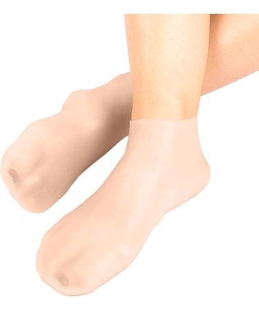 Silicone Moisturizing Socks for Cracked Feet | Slip-Resistant Elastic Foot Care | 2 Pairs Winter Spa Gel Socks for Women - Buy Online on SooperMarket.com