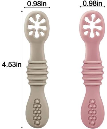Pandaear 7-Piece Silicone Baby Spoon Set for Self-Feeding | BLW Cutlery for 4+ Months | Porridge & Learning Utensils - Buy Online on SooperMarket.com