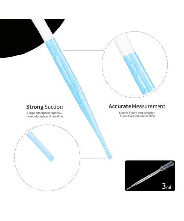 150PCS 3ML Disposable Plastic Transfer Pipettes Eye Dropper for Essential Oils, Makeup Tool & Science Lab - Buy Online on SooperMarket.com