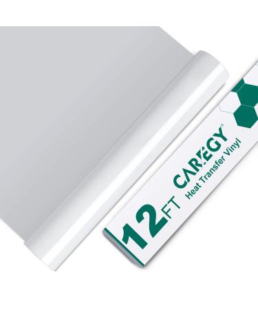 CAREGY Heat Transfer Vinyl HTV Rolls for T Shirts 12in.x12ft. (White) White-12ft