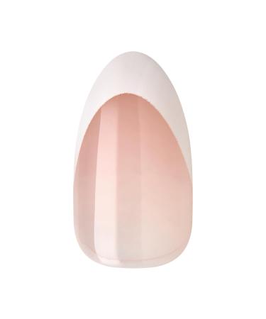 KISS imPRESS No Glue Press-On Nails - Fearless French Almond Shape Light Neutral & White Tip 30 Nails Easy Application - Buy Online on SooperMarket.com