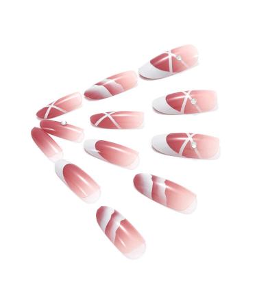 Brishow Coffin Pink Artificial Nails - 24pcs Ballerina Acrylic Press On Full Cover for Women & Girls - Fast International Shipping - Buy Online on SooperMarket.com