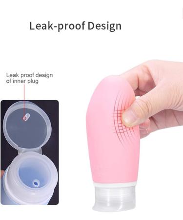 Leakage-Proof 100ml Travel Bottles Set - 4 Silicone Toiletry Containers in Pink & Gray | Perfect for Travel & Carry-On - Buy Online on SooperMarket.com