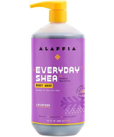 Alaffia Everyday Shea Body Wash - Lavender for Dry Skin, 32 fl oz (950 ml) - Buy Online on SooperMarket.com
