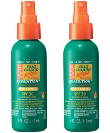 2 Bottles - Avon Skin so Soft Bug Guard Plus Expedition SPF 30 Pump Spray