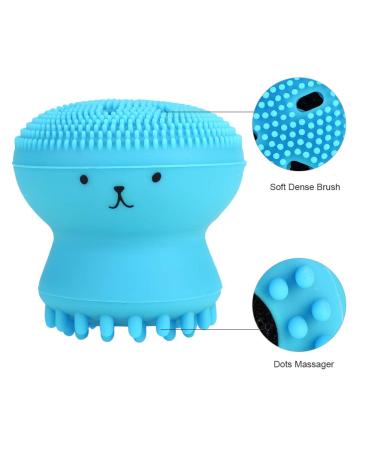 Silicone Jellyfish Octopus Face Cleansing Brush - Blue - Buy Online on SooperMarket.com