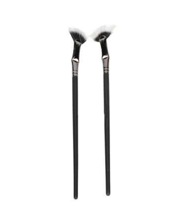 2pcs Mascara Fan Bent Brush Double Layer Prevent Clumping Enhance Lower Lashes Fan Mascara Application Brushes