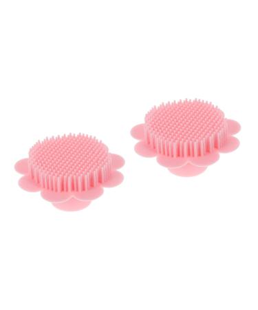 PLAFOPE 2 pcs Infant Scalp Back Bristles Rub Bathing Brush- Tool Head Practical Deep Pink Hair-Washing Dandruff Toddler Bath Kids Washing Infants All Kid Safe Baby Silicone Supply 10x10x5cmx2pcs
