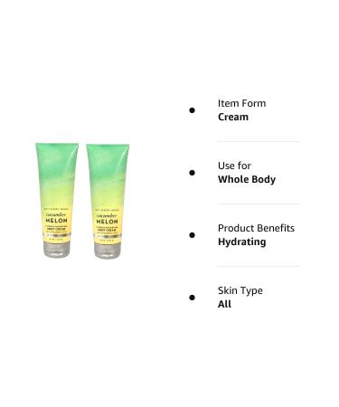 Bath & Body Works Cucumber Melon Ultimate Hydration Body Cream 8 Fl Oz 2-Pack - Women's Moisturizer Set - Buy Online on SooperMarket.com