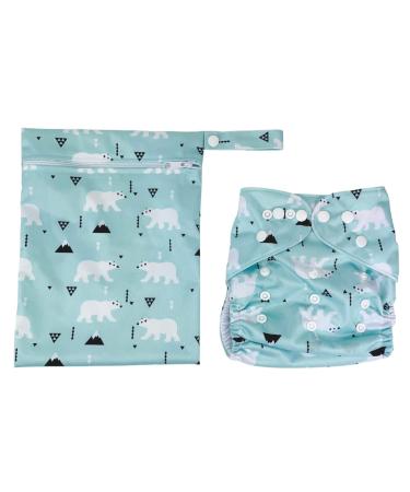 Alimos Swim Nappy and Waterproof Bag Washable Reusable for Happy Baby (0-3 Years) UK Brand Polar Bear