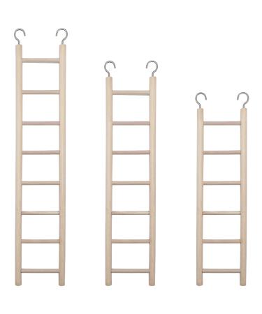 3pcs Natural Wooden Bird Ladder Birdie Basics Perch for Cage Parrots Parakeets Cockatiels Climbing Accessories Wood Perch 6 Step 7 Step 8 Step