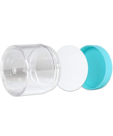 Beauticom 60ml Thick Wall Clear Acrylic Jars - 6 Leak Proof Containers with Teal Lids for Makeup Creams & Cosmetics | International Shipping Available - Buy Online on SooperMarket.com