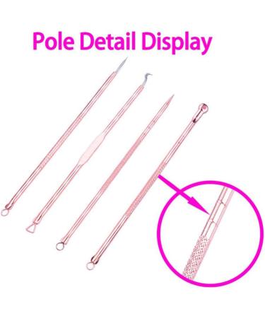 4PCS/SET Blackhead Removal Tool Pimple Cleansing Tool Kit Stainless Steel Acne Pimple Extractor Acne Remover Tool With Box(Rose Gold) pimple extractor - Buy Online on SooperMarket.com