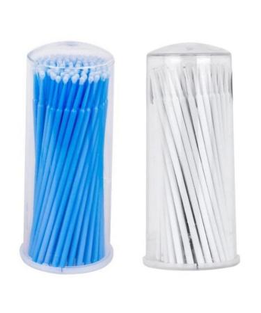 Microbrush Sticks Cleaning Sticks Paint Swabs Brushes 100 Pieces (L Blue) L Blue White