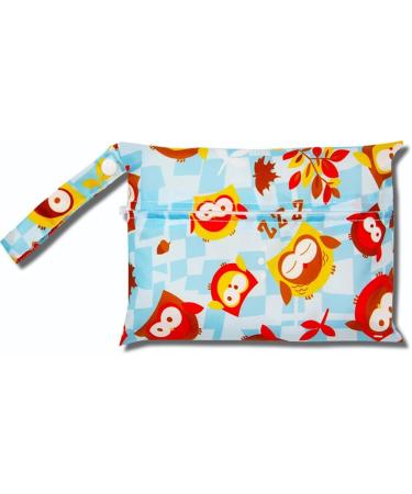 Egurs Wetbag Waterproof Reusable Diaper Nappy Bag - Owl Design (22cm x 15cm) | Eco-Friendly Baby Essential - Buy Online on SooperMarket.com