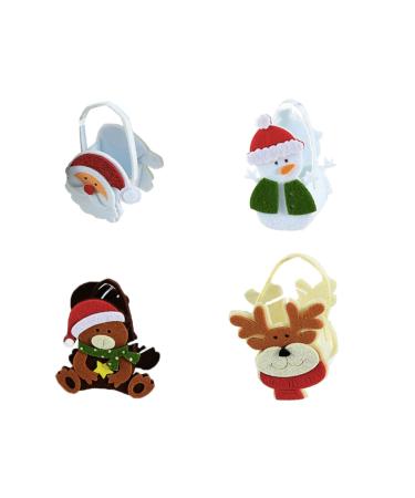 PRETYZOOM 4pcs Candy Bags Christmas Bags Pouches for Christmas Plush Candy Pouch Elder Apple Bag Elk