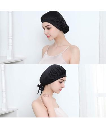 Hinataa 100% Mulberry Silk Sleeping Cap for Women - Hair Protection & Beauty Headgear - Comfortable Elastic Band - Brown & Black - One Size - Buy Online on SooperMarket.com