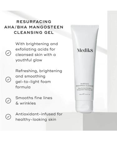 Medik8 Surface Radiance Cleanse Resurfacing AHA/BHA Mangosteen Cleansing Gel for Skin Ageing (150ml) - Buy Online on SooperMarket.com