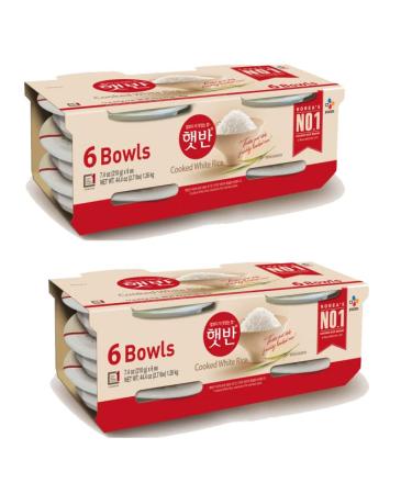 CJ Cooked Rice (Hetbahn) - Korean Microwavable Instant White Rice 210g (Pack Of 12)