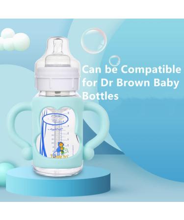 Smarbore Silicone Bottle Handles for Dr Brown Narrow Bottles - 2 Pack Blue | Easy Grip Sippy Cup Handle for Independent Drinking - Buy Online on SooperMarket.com