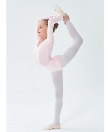 Danswan Long Sleeve Leotard for Girls | Ballet Pink Gymnastic Bodysuit | Classic 13-14 Years - Buy Online on SooperMarket.com