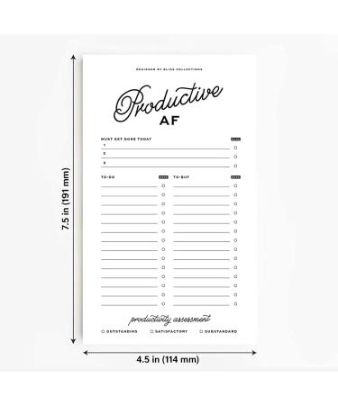 Bliss Collections To Do List Notepad - Productive AF Magnetic Weekly & Daily Planner for Organizing Grocery Lists Appointments & Reminders | 4.5x7.5 (50 Sheets) - International Shipping Available - Buy Online on SooperMarket.com