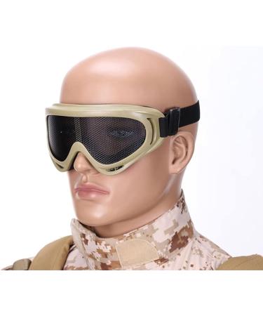 ARMADIO Airsoft Protective Goggles - High Density Metal Mesh Tactical Safety Glasses (Army Green/Tan) - Buy Online on SooperMarket.com