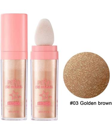 Glitter Highlighter Powder Stick - Smooth Waterproof Shimmer for Face, Body & Eyes - Gold Brown 9g - Buy Online on SooperMarket.com