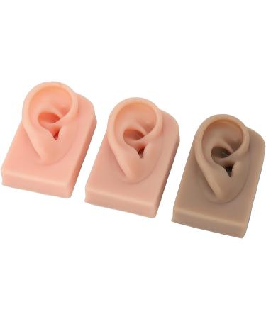 ZJchao 3Pcs Silicone Ear Model - 3 Colors Soft & Flexible Right Ear Simulation Display Props - Buy Online on SooperMarket.com
