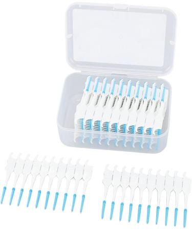 200 Soft Interdental Brushes with Floss & Case | Portable Oral Care Tool | Blue Silicone Head - Perfect for Fresh Breath & Dental Hygiene - Buy Online on SooperMarket.com