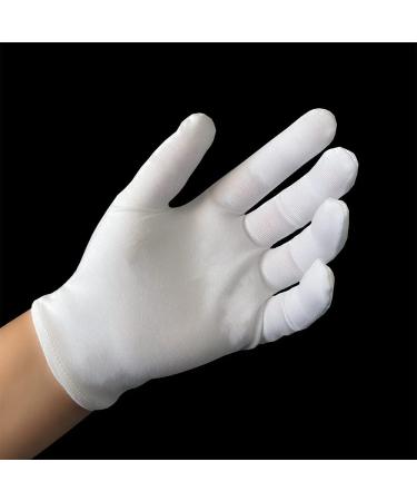 3 Pairs (2 Gloves) White Cotton Legend Gloves for Dry Hand Eczema Moisturizing - Women's Size | Stretchable Nighttime Gloves - Buy Online on SooperMarket.com