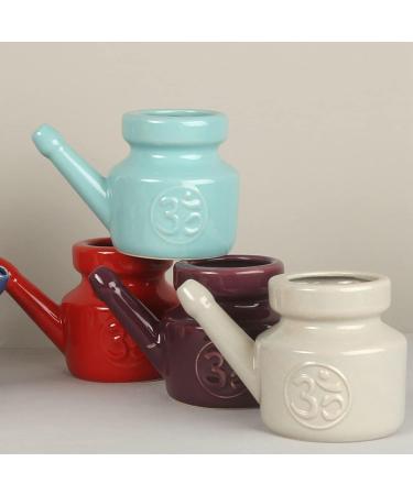 ciyeu 350Ml Ceramic Neti Pot Nose Cleaning Pot Leakproof Spout Pot for Nasal Rinsing Nose Washing Men Women Blue - Buy Online on SooperMarket.com