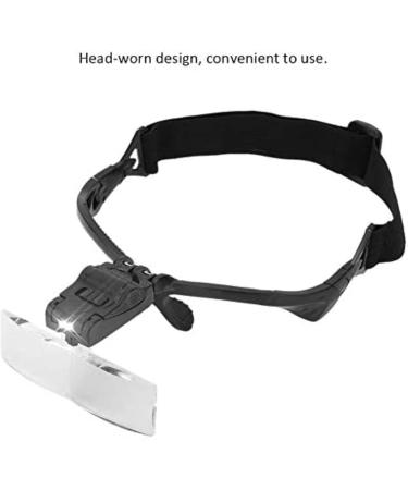Head Mount Magnifier with LED Light Hands Free Eyeglass Type Eyelashes Extension Magnifying Glass with 5 Interchangeable Lenses - Buy Online on SooperMarket.com