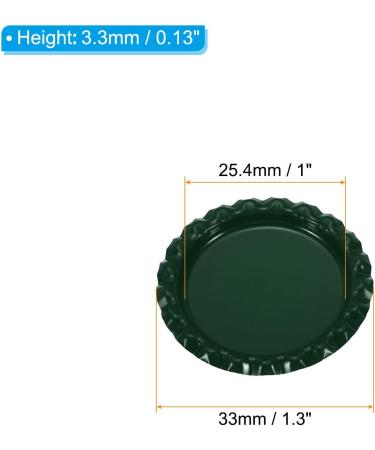 PATIKIL 1 Inch Flat Decorative Bottle Caps 50 Pack Craft Bottle Pendant Trays Double Sides Printed for DIY Pendants Craft Scrapbooks Dark Green - Buy Online on SooperMarket.com