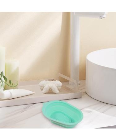 Dajidafu Makeup Brush Cleaning Mat Reusable Folding Cosmetic Tools Washing Pad Portable Eyeliner Applicators Scrubber Household Green - Buy Online on SooperMarket.com