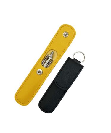 Earwax Cleaner Tool Set Earwax Removal Set Earwax Removal Kit for Adults One Set Includes 6 Pieces (3 pcs yellow leather package) 3 pcs Yellow Leather Package