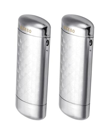 EZESO Glasses Case Spectacle Case Box Aluminum Lattice Nearsighted Eyeglass Case for Small Frame 2 Pcs Lattice Silver