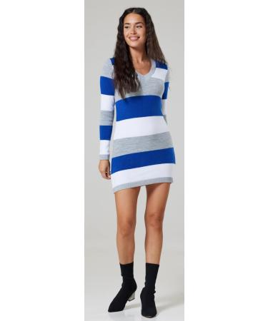 HAPPY MAMA Maternity Knit Colour Block Jumper Dress 405p Royal Blue - Size 8-10 - Buy Online on SooperMarket.com