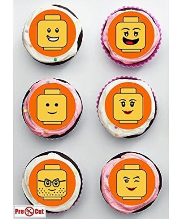 35 x Pre Cut Minifigure Faces Cake Cupcake Toppers/Decorations Edible Wafer Paper - Buy Online on SooperMarket.com
