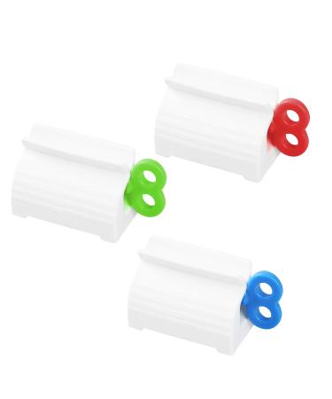 3 Pieces Rolling Tube Toothpaste Squeezer Toothpaste Seat Holder Stand Rotate Toothpaste Dispenser for Bathroom